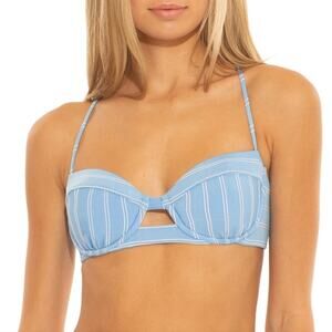 NWT Isabella Rose Blue with Stripes Sugar On Underwire Bikini Top size Large